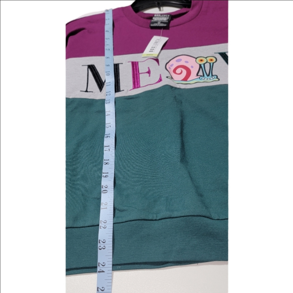 Spongebob SquarePants Gary Crewneck SweatshIrt In Purple, Gray, Green NWT, XS - Picture 11 of 11